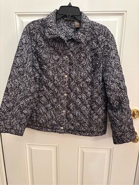 Jane Ashley Black & Gray Quilted Snap-Front Jacket